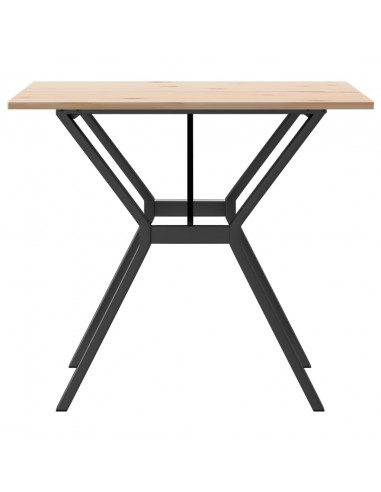 Tavolo da Pranzo Telaio a Y 90x90x75 cm Massello Pino e Ghisa