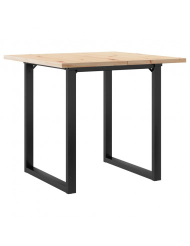 Tavolo da Pranzo Telaio a O 80x80x75,5 cm Massello Pino e Ghisa