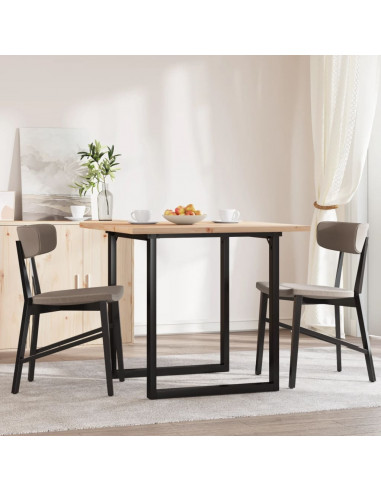 Tavolo da Pranzo Telaio a O 80x80x75,5 cm Massello Pino e Ghisa