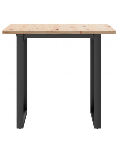 Tavolo da Pranzo Telaio a O 80x80x75,5 cm Massello Pino e Ghisa