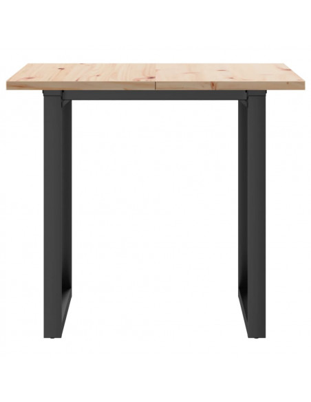 Tavolo da Pranzo Telaio a O 80x80x75,5 cm Massello Pino e Ghisa