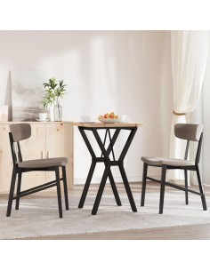 Tavolo da Pranzo Telaio a Y 50x50x75,5 cm Legno Pino e Acciaio 2