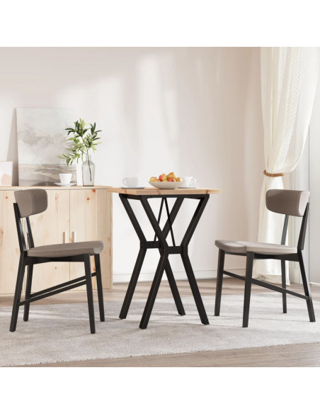 Tavolo da Pranzo Telaio a Y 50x50x75,5 cm Legno Pino e Acciaio