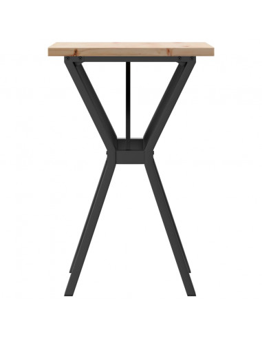 Tavolo da Pranzo Telaio a Y 50x50x75,5 cm Legno Pino e Acciaio