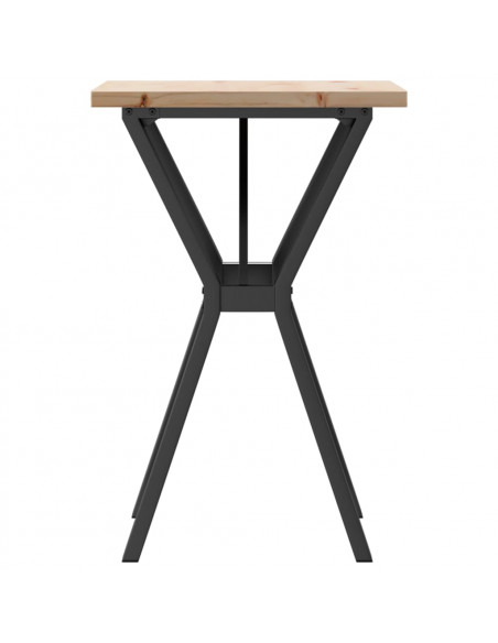 Tavolo da Pranzo Telaio a Y 50x50x75,5 cm Legno Pino e Acciaio