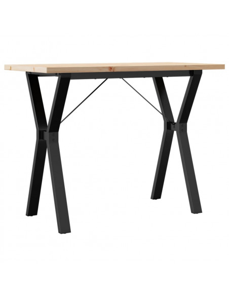 Tavolo da Pranzo Telaio a Y 100x50x75,5cm Massello Pino e Ghisa