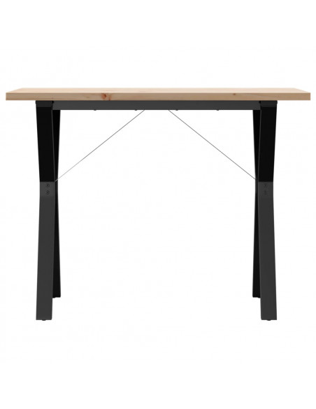 Tavolo da Pranzo Telaio a Y 100x50x75,5cm Massello Pino e Ghisa