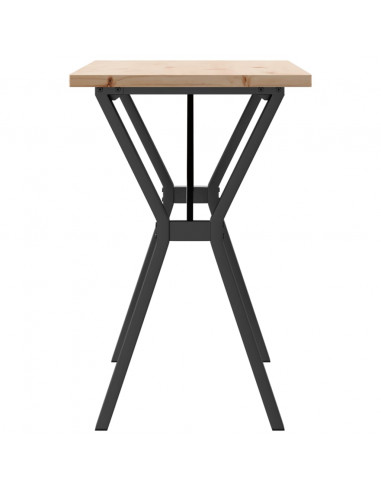 Tavolo da Pranzo Telaio a Y 100x50x75,5cm Massello Pino e Ghisa