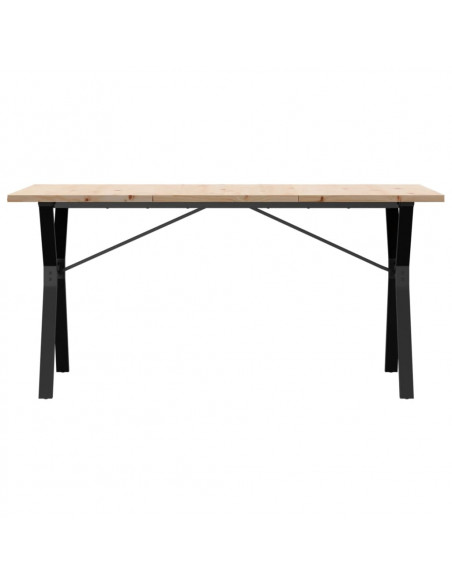 Tavolo da Pranzo Telaio a Y 160x80x75,5cm Massello Pino e Ghisa