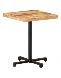Tavolino da Bistrot Quadrato 60x60x75 cm Legno di Mango Grezzo 2