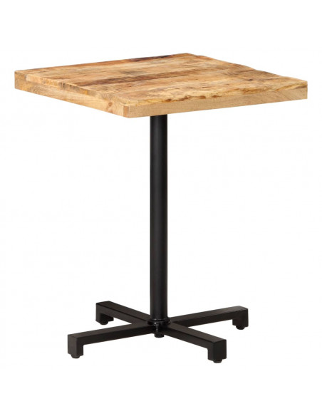 Tavolino da Bistrot Quadrato 60x60x75 cm Legno di Mango Grezzo