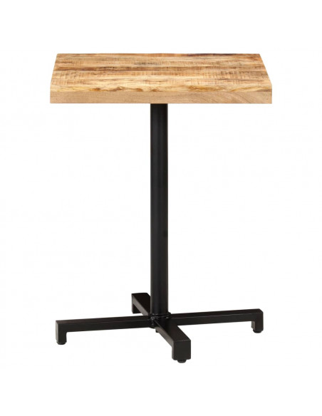 Tavolino da Bistrot Quadrato 60x60x75 cm Legno di Mango Grezzo