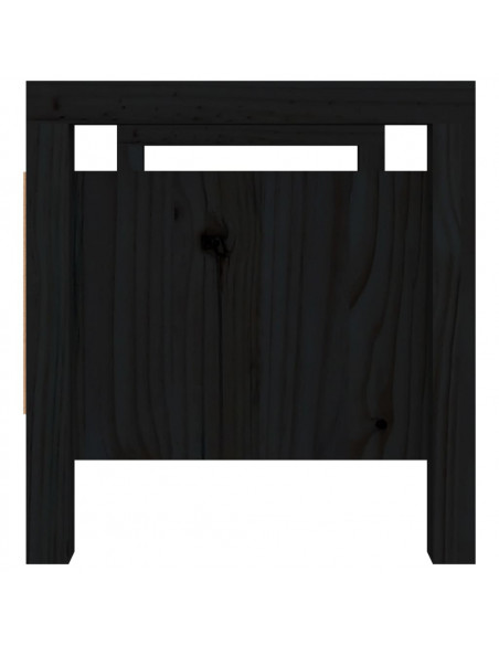 Panca da Ingresso Nero 80x40x43 cm in Legno Massello di Pino