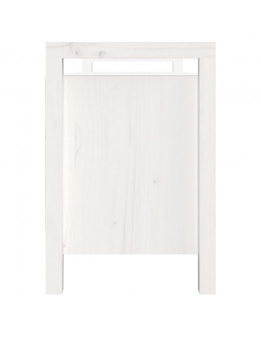 Panca da Ingresso Bianca 110x40x60 cm in Legno Massello di Pino