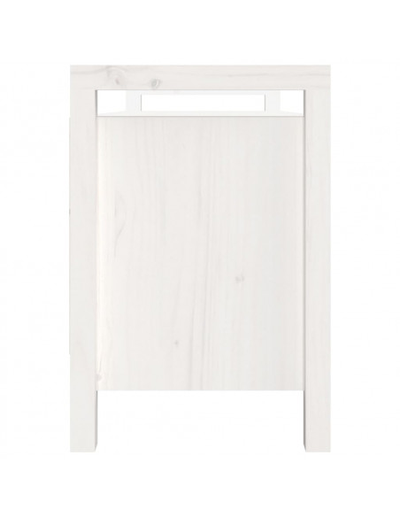 Panca da Ingresso Bianca 110x40x60 cm in Legno Massello di Pino