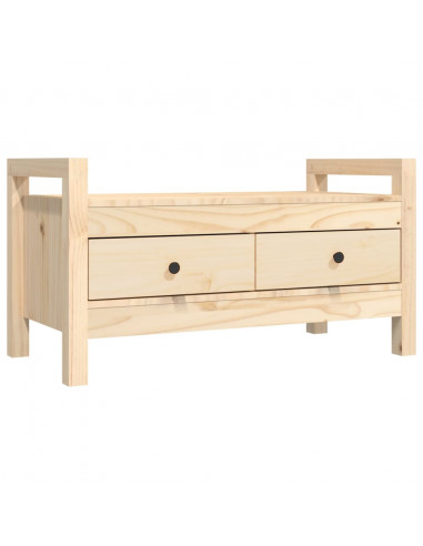 Panca da Ingresso 80x40x43 cm in Legno Massello di Pino