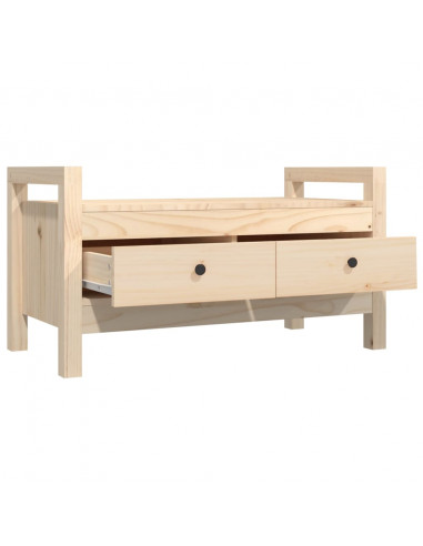 Panca da Ingresso 80x40x43 cm in Legno Massello di Pino