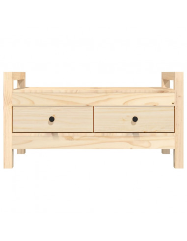 Panca da Ingresso 80x40x43 cm in Legno Massello di Pino