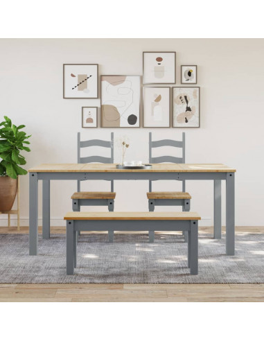 Tavolo da Pranzo Panama Grigio 180x90x75 cm Legno Massello Pino