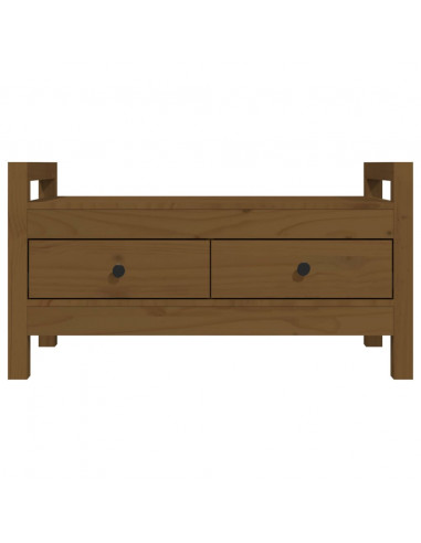 Panca da Ingresso Miele 80x40x43 cm in Legno Massello di Pino