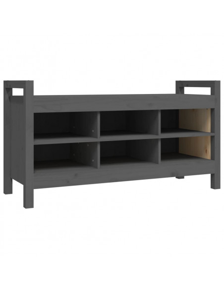 Panca da Ingresso Grigia 110x40x60 cm in Legno Massello di Pino