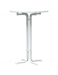 Tavolo da Pranzo Bianco Ø80x110 cm Legno Multistrato e Acciaio 2