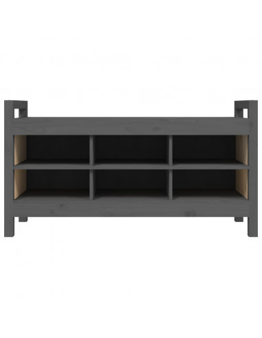 Panca da Ingresso Grigia 110x40x60 cm in Legno Massello di Pino