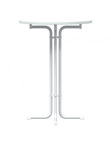 Tavolo da Pranzo Bianco Ø80x110 cm Legno Multistrato e Acciaio