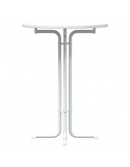 Tavolo da Pranzo Bianco Ø80x110 cm Legno Multistrato e Acciaio