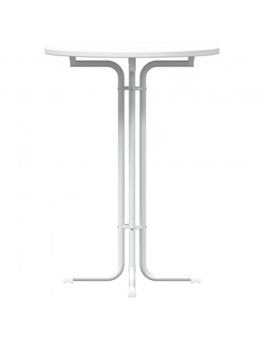 Tavolo da Pranzo Bianco Ø80x110 cm Legno Multistrato e Acciaio