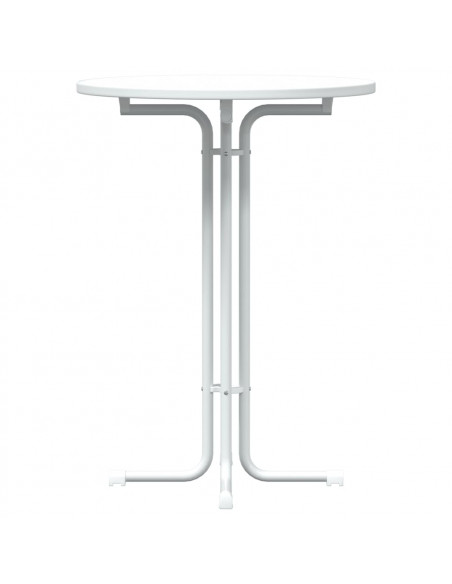 Tavolo da Pranzo Bianco Ø80x110 cm Legno Multistrato e Acciaio
