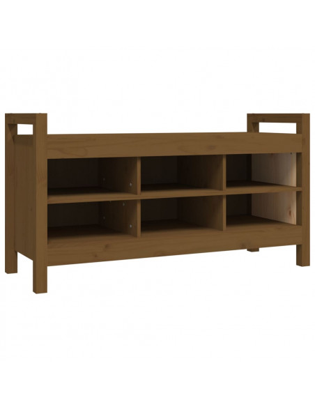 Panca da Ingresso Miele 110x40x60 cm in Legno Massello di Pino
