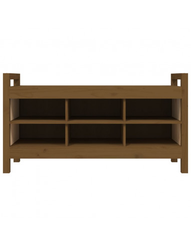 Panca da Ingresso Miele 110x40x60 cm in Legno Massello di Pino