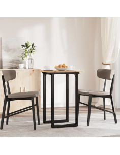 Tavolo da Pranzo Telaio a O 50x50x75 cm Legno Pino e Acciaio 2