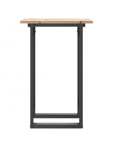 Tavolo da Pranzo Telaio a O 50x50x75 cm Legno Pino e Acciaio