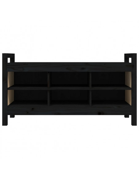 Panca da Ingresso Nero 110x40x60 cm in Legno Massello di Pino