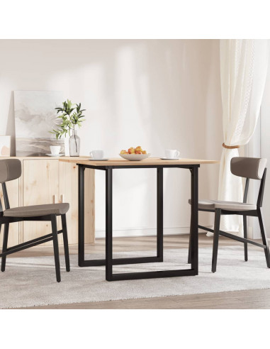 Tavolo da Pranzo Telaio a O 90x90x75 cm Massello Pino e Ghisa