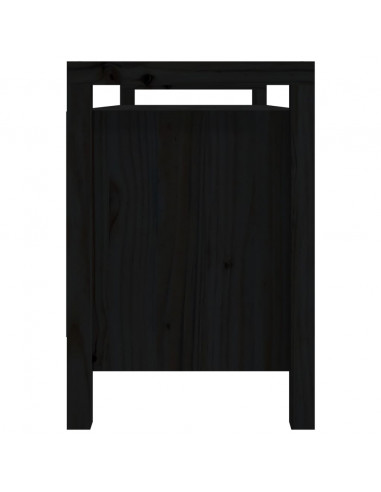 Panca da Ingresso Nero 110x40x60 cm in Legno Massello di Pino