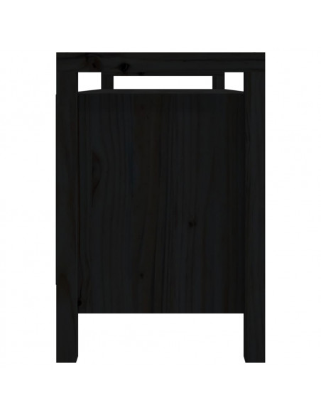 Panca da Ingresso Nero 110x40x60 cm in Legno Massello di Pino