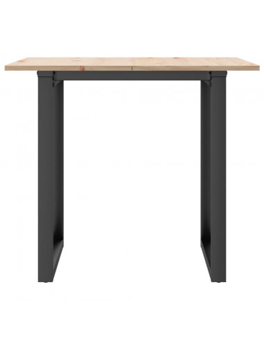 Tavolo da Pranzo Telaio a O 90x90x75 cm Massello Pino e Ghisa