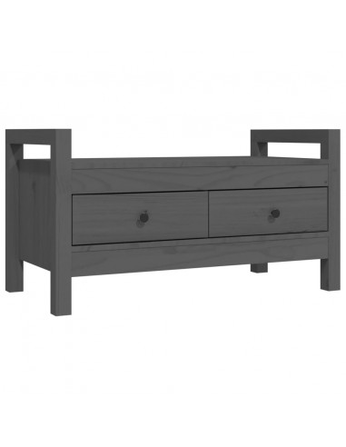 Panca da Ingresso Grigio 80x40x43 cm in Legno Massello di Pino