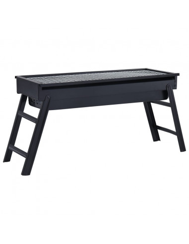 Griglia Barbecue da Campeggio Portatile in Acciaio 60x22,5x33cm