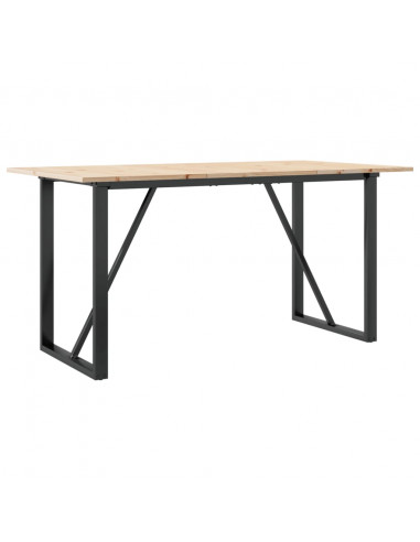 Tavolo da Pranzo Telaio a O 140x80x75 cm Massello Pino e Ghisa