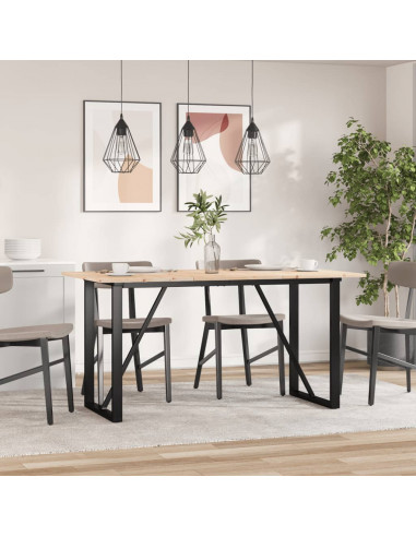 Tavolo da Pranzo Telaio a O 140x80x75 cm Massello Pino e Ghisa