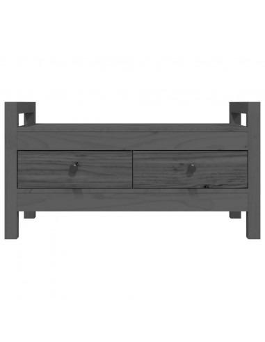 Panca da Ingresso Grigio 80x40x43 cm in Legno Massello di Pino