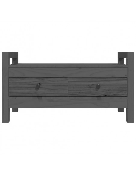 Panca da Ingresso Grigio 80x40x43 cm in Legno Massello di Pino