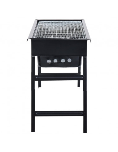 Griglia Barbecue da Campeggio Portatile in Acciaio 60x22,5x33cm