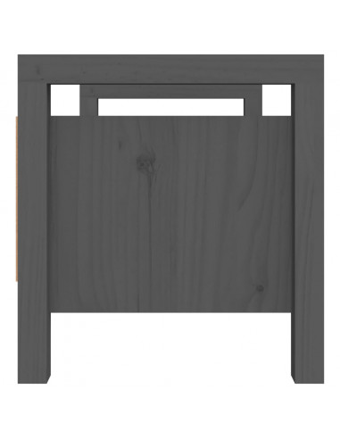 Panca da Ingresso Grigio 80x40x43 cm in Legno Massello di Pino