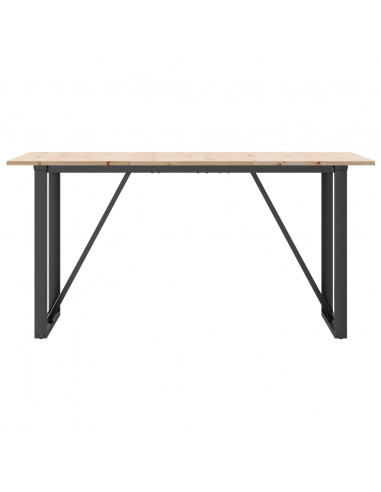 Tavolo da Pranzo Telaio a O 140x80x75 cm Massello Pino e Ghisa