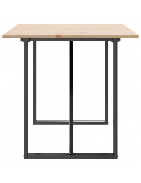 Tavolo da Pranzo Telaio a O 140x80x75 cm Massello Pino e Ghisa